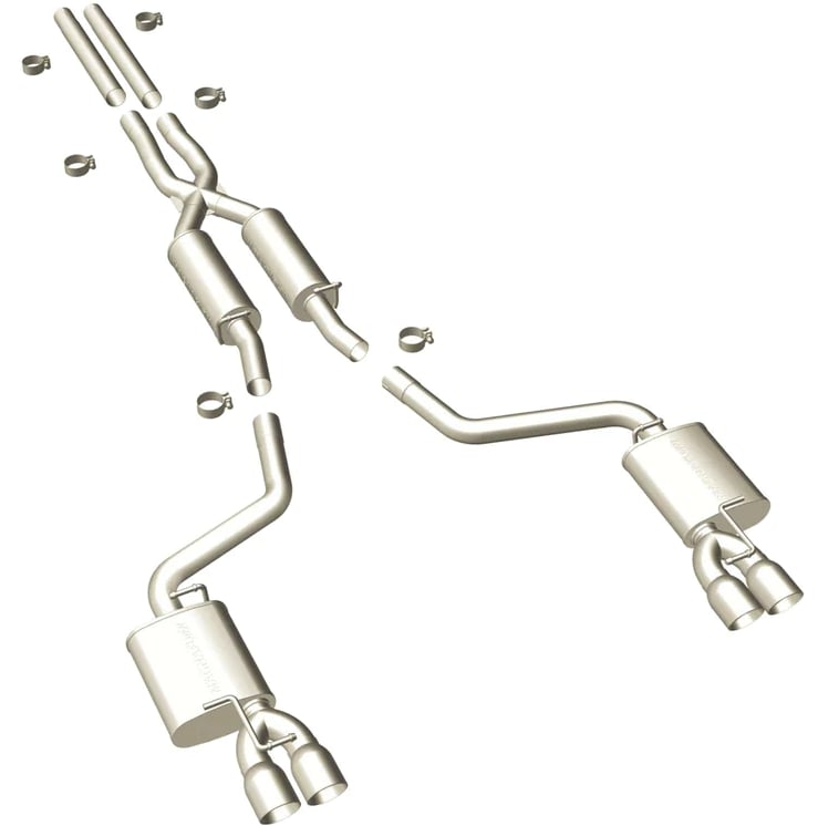 magnaflow dodge challenger 11-14 v6 3.6l dual split rear exit stainless c/b performance exhaust 15098
