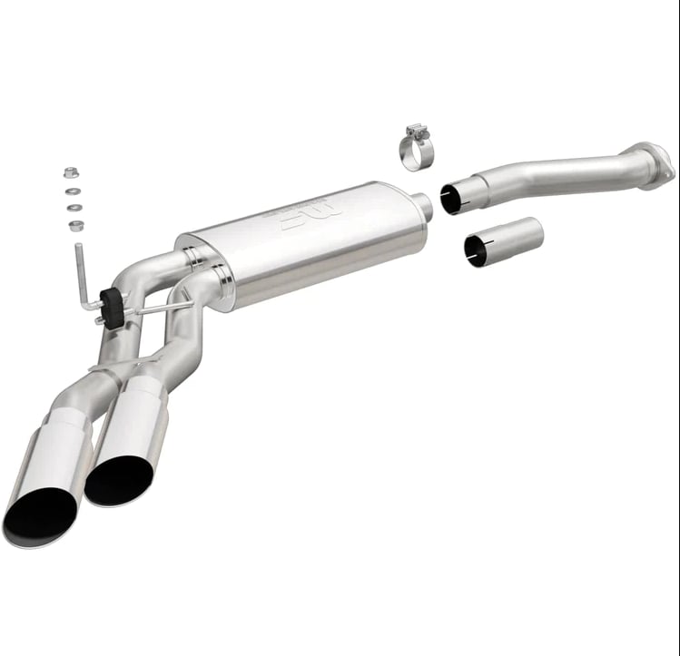 magnaflow 11-14 ford f-150 pickup dual same side before p/s rear tire stainless catback perf exhaust 15101