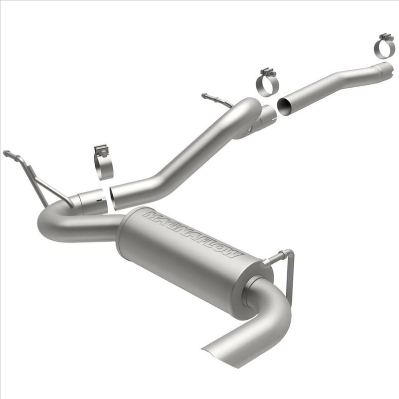 magnaflow 12-17 jeep wrangler 3.6l single straight rear exit stainless cat back perf exhaust-comp 15118