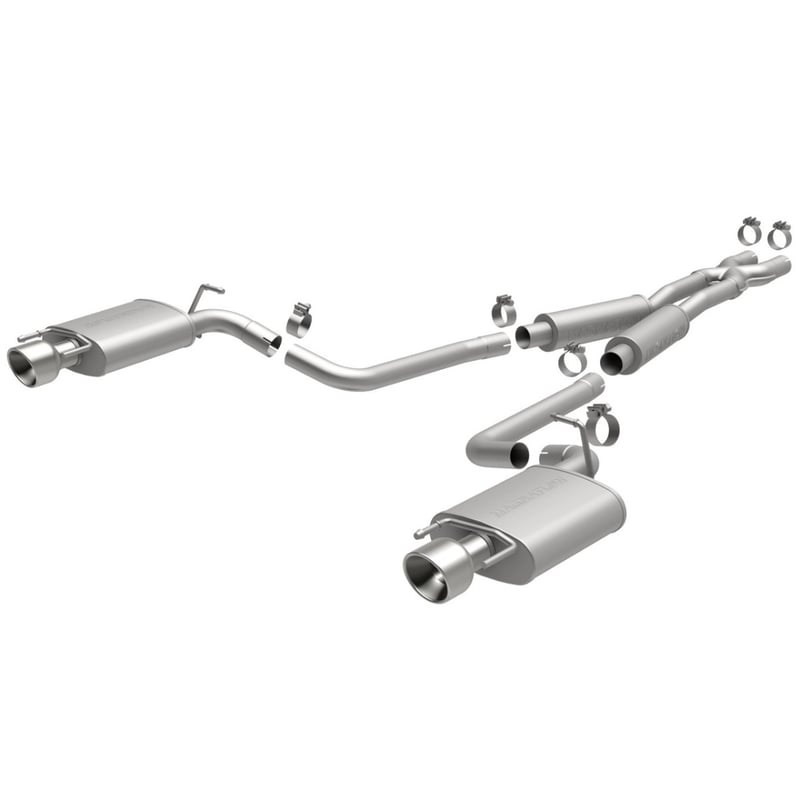 magnaflow 10-17 cadillac cts v6 3.0l (exc awd) dual split rear exit stainless cat back perf exhaust 15136