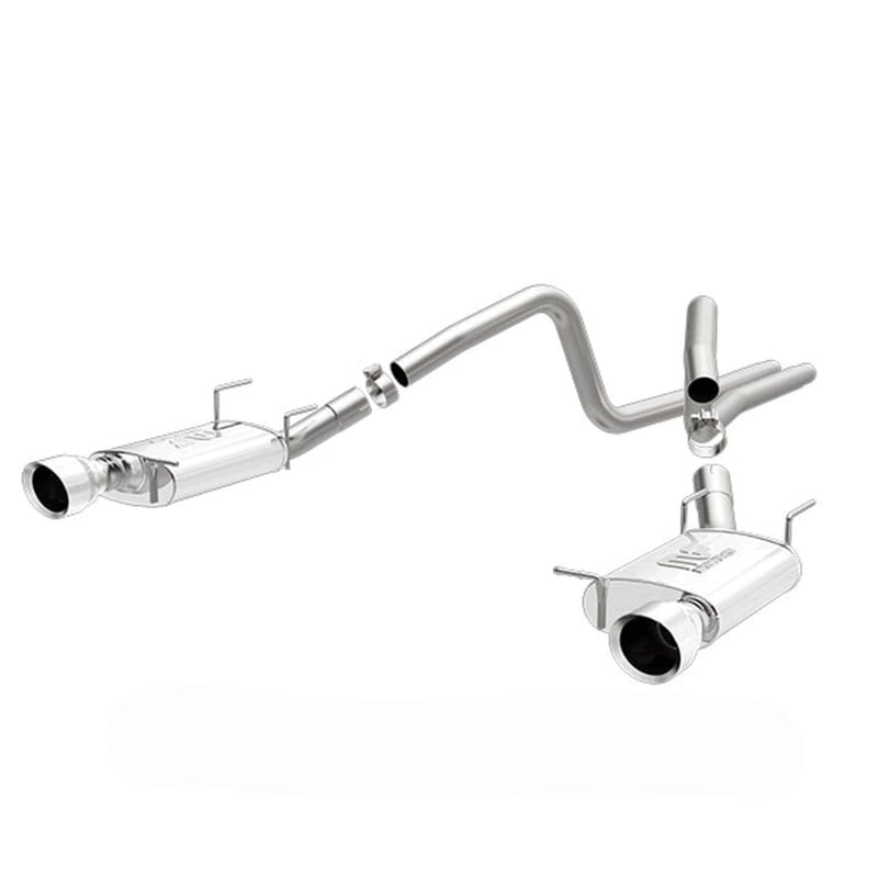 magnaflow 13-14 ford mustang gt dual split rear exit stainless cat back performance exhaust (street) 15149