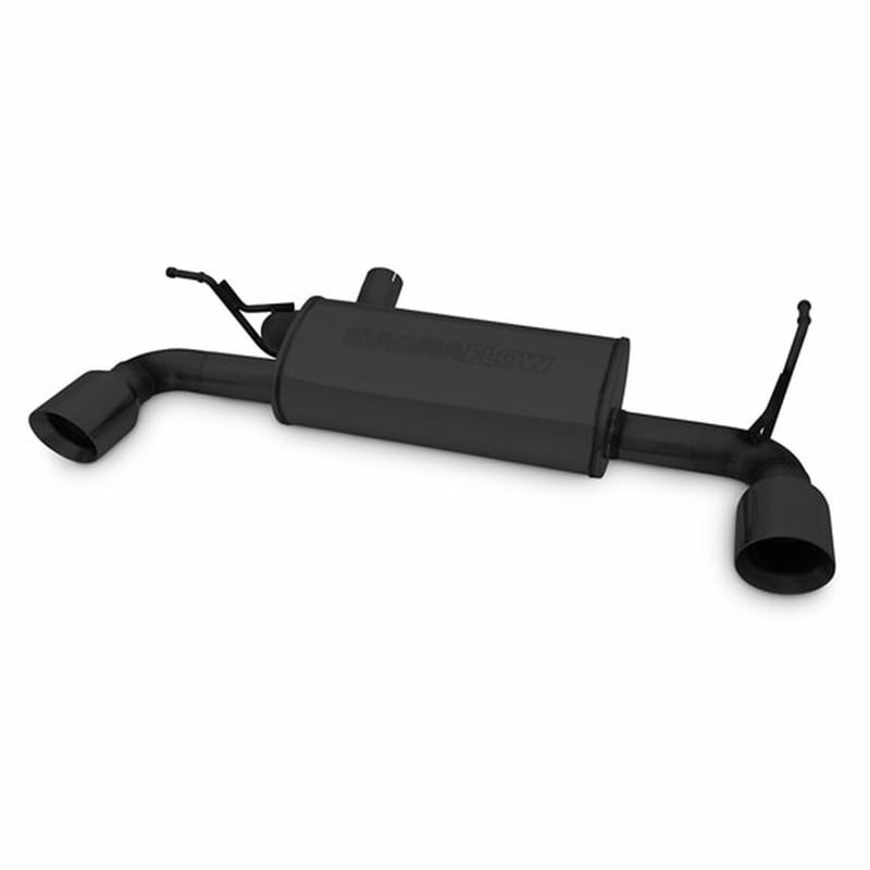 magnaflow 07-17 jeep wrangler jk 3.8/3.6l dual split rear exit black axle-back exhaust 15160
