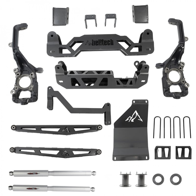 belltech 2021+ ford f150 4wd trail performance 6in. base lift kit w/ shocks 152510bk
