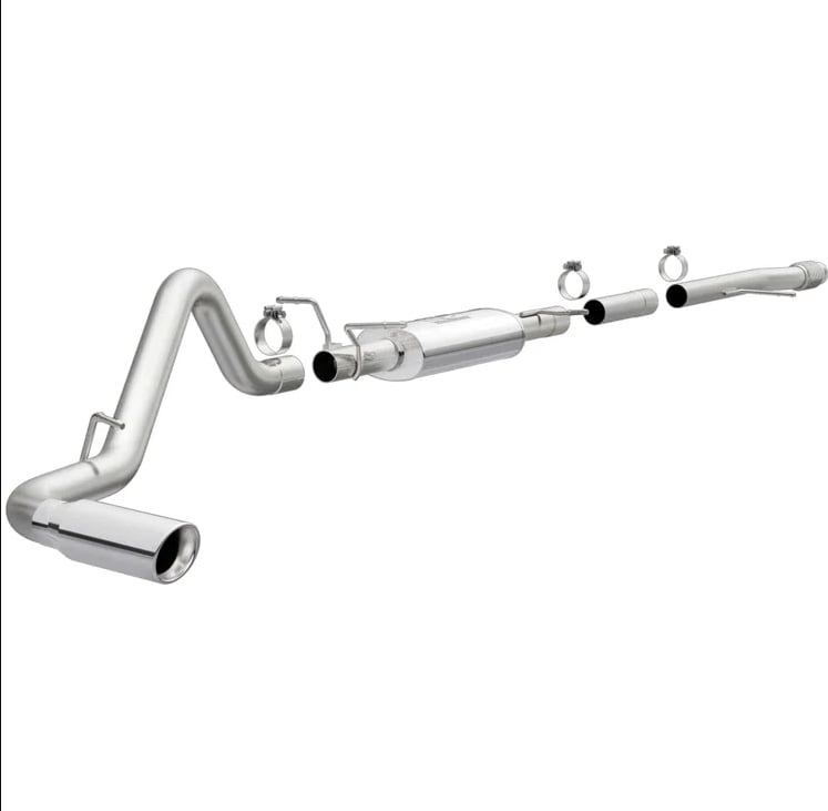 magnaflow 14-19 chevy silverado v8 5.3l cc/ec cab single p/s rear exit stainless cat back perf exhaust 15267