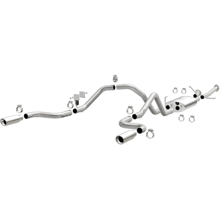magnaflow 14-22 toyota tundra v8 4.6l/5.7l stainless cat back exhaust dual split rear exit 15305
