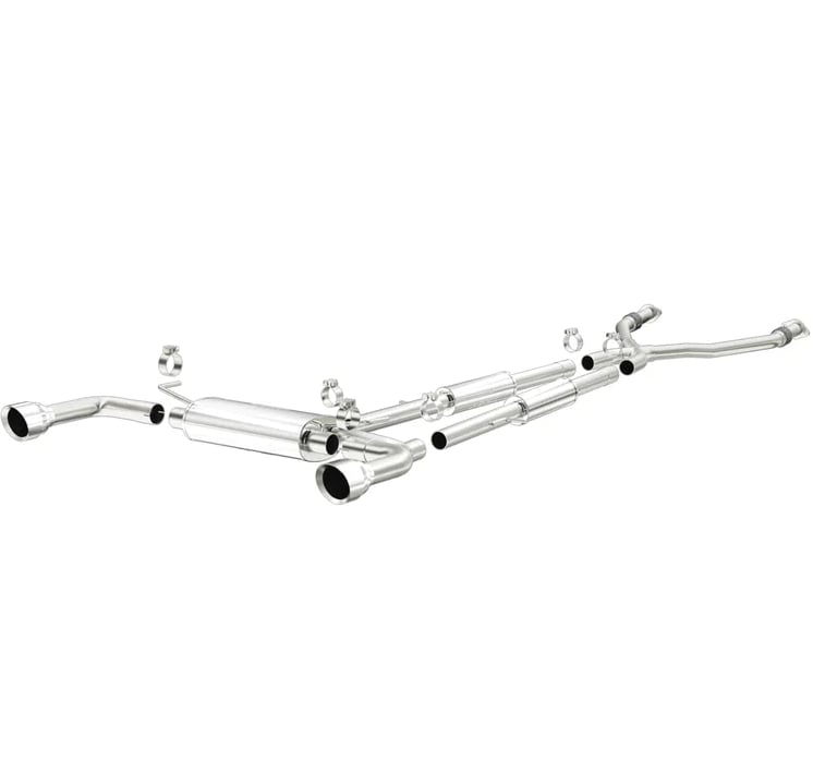magnaflow 14-22 infiniti q50 v6 3.7l cat-back polished stainless tips dual split rear exit exhaust 15310