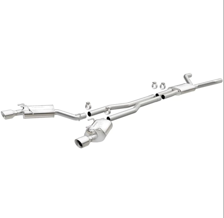 magnaflow cat-back stainless dual split rear exit 4in polished tips 110-15 chevy camaro 3.6l v6 15353