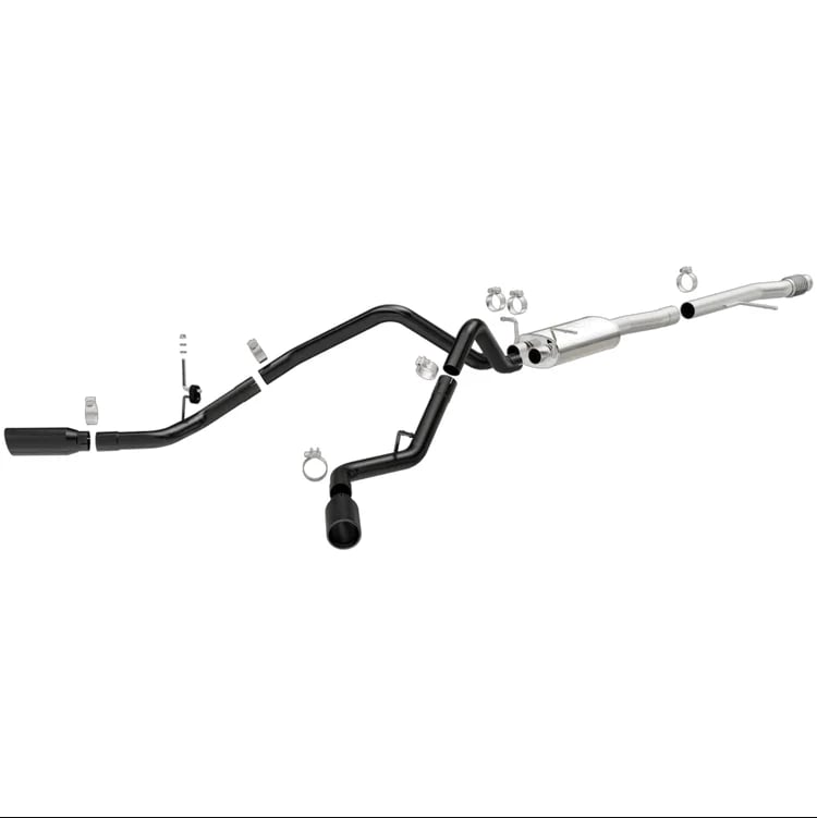 magnaflow sys cat-back 3.5in black dual split rear tips 14-19 chevy silverado/gmc sierra 4.3l-5.3l 15360