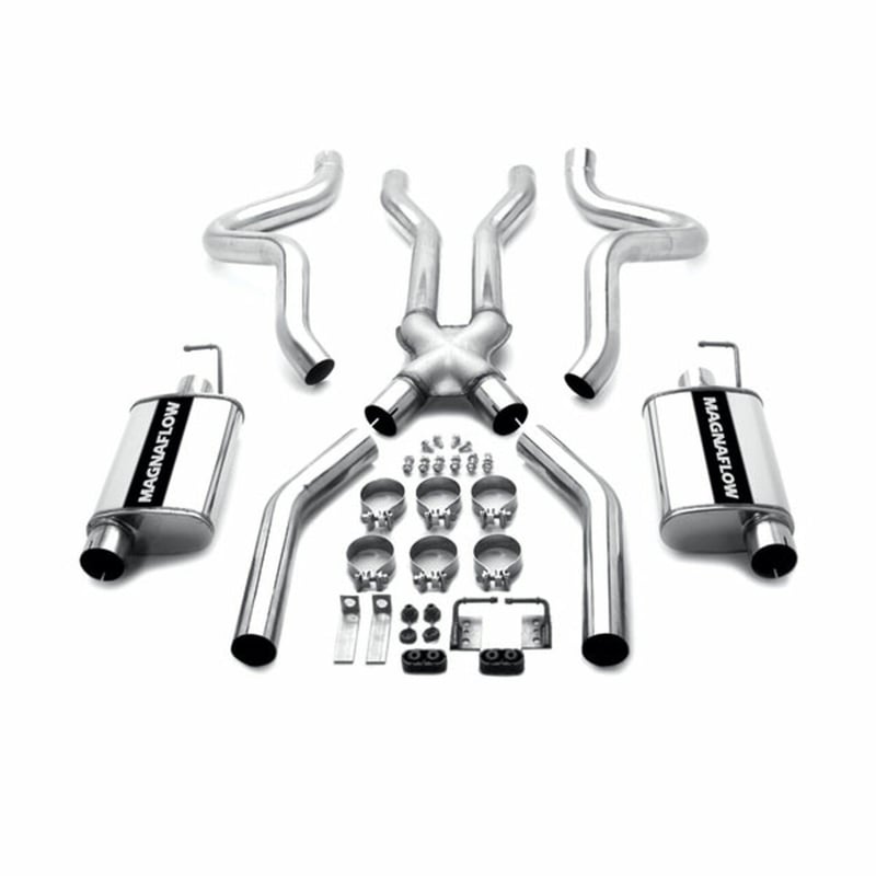 magnaflow 64.5-66 ford mustang street series big block high hp crossmember-back dual performance exhaust system 15817