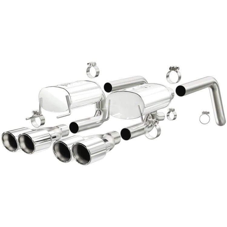 magnaflow 05-08 chevrolet corvette c6 6.2l street series axle-back quad exit performance exhaust system15886
