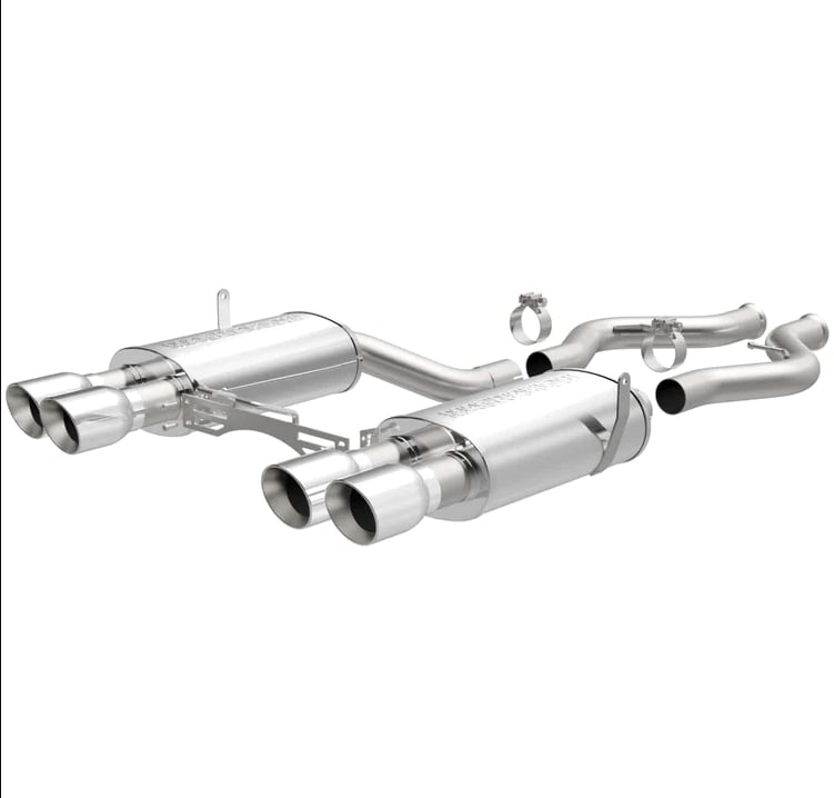 magnaflow 08-13 bmw 335i l6 3.0l tc sedan touring series dual split rr exit ss cat-back perf exhaust 16387