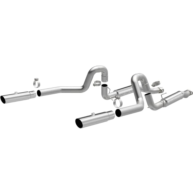 magnaflow 99-04 mustang mach 1 v8 4.6l dual split rear exit stainless cat-back performance exhaust 16394