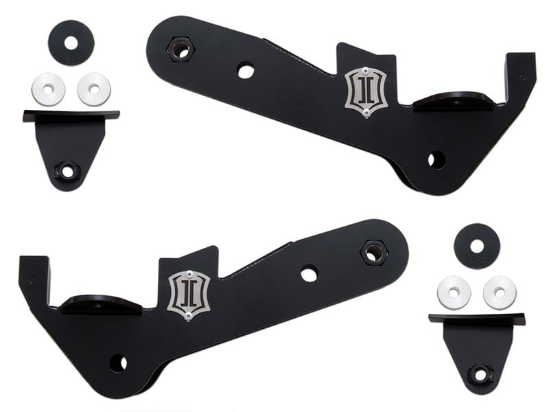icon 2017-2022 ford f250/f350 super duty 4wd, 4-link frame bracket kit 164504