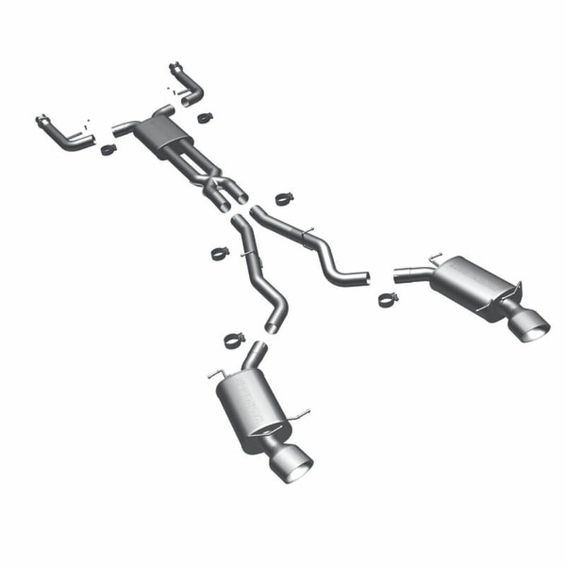 magnaflow bmw 04-05 645ci, 06-10 650i touring series stainless dual cat-back performance exhaust system 16560