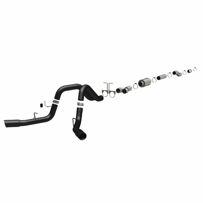 magnaflow 1999-2007 ford f250/f350 black series sys cat back 4" performance exhaust system 17019