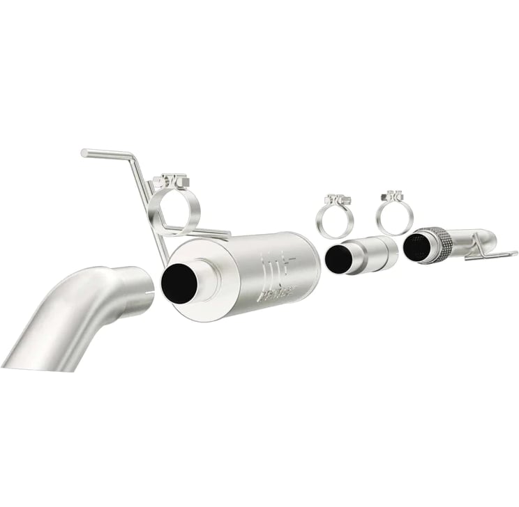 magnaflow 13-14 ford f-150 v6 3.7l/v8 5.0l sc ss turn down in front of rear tire c/b perf exhaust 17149
