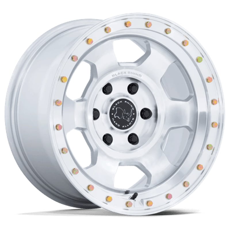 17x8.5 black rhino br029 trooper gloss silver w/ machined face 6x139.7/5.5 0mm
