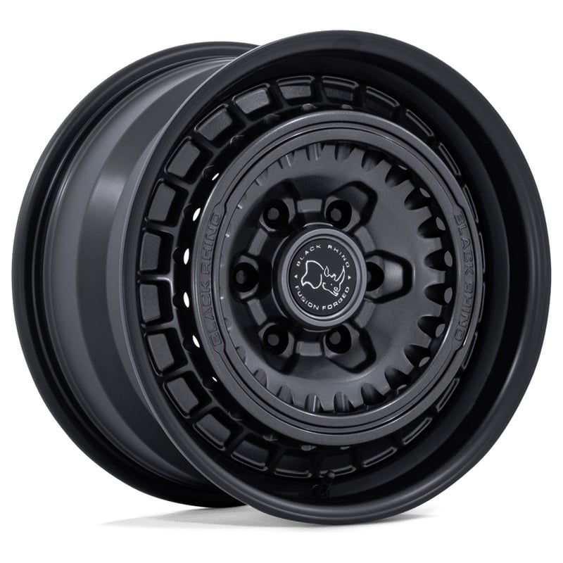 17x8.5 black rhino br601 bastion gun black w/ matte black lip 6x139.7/5.5 25mm