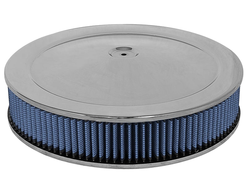 afe magnumflow air filters round racing p5r a/f chrome assy 14x3: blk/blue 18-21401