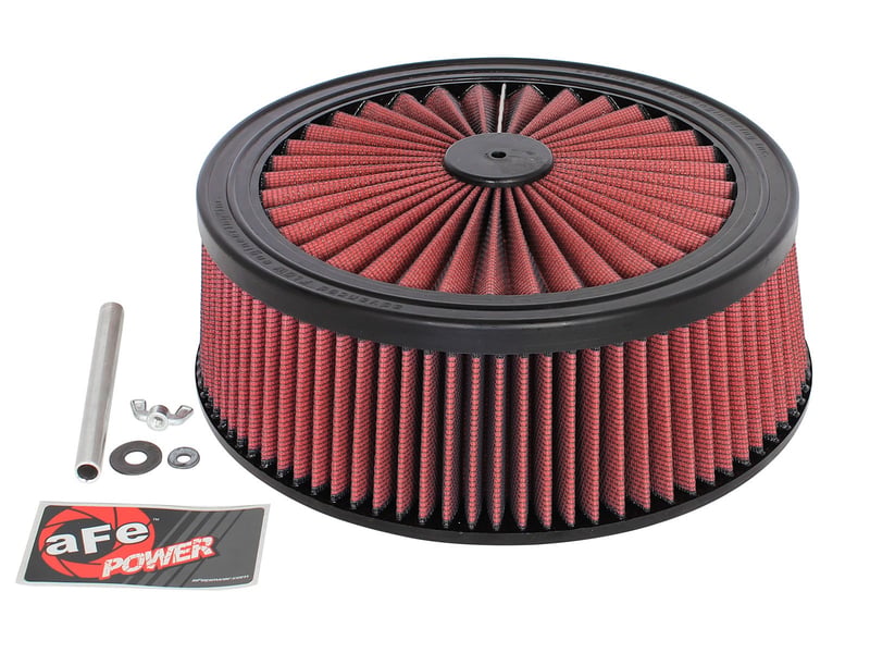 afe magnumflow air filters round racing p5r a/f top racer 14d x 5h (blk/red) 18-31415