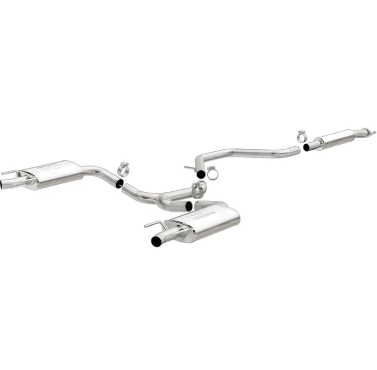 magnaflow cat-back ss 2.25/2.5in dual split rear exit polished 3in tip 14-20 chev impala 3.6l v6 19023