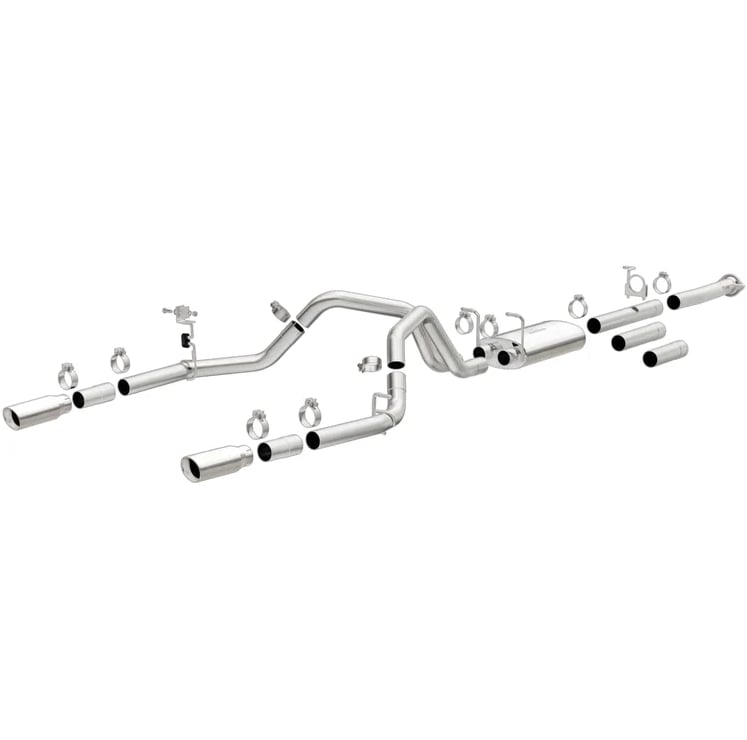magnaflow stainless cat-back exhaust 11-19 chevy silverado 2500hd 6.0l dual split rear exit 4in 19027
