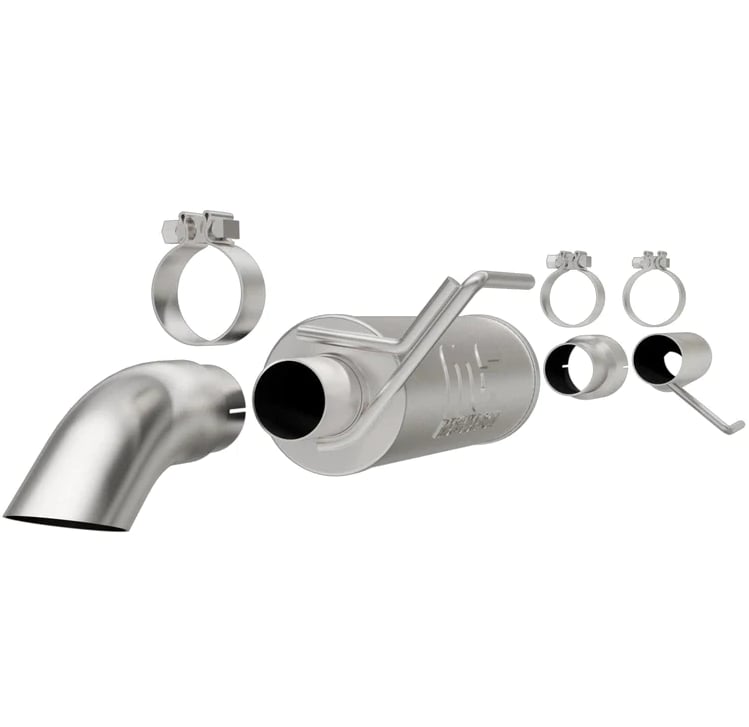 magnaflow cat-back, ss, 2.5/3in, turn down in front rear tire 15-20 ford f150 5.0l v8 ext cab 19083