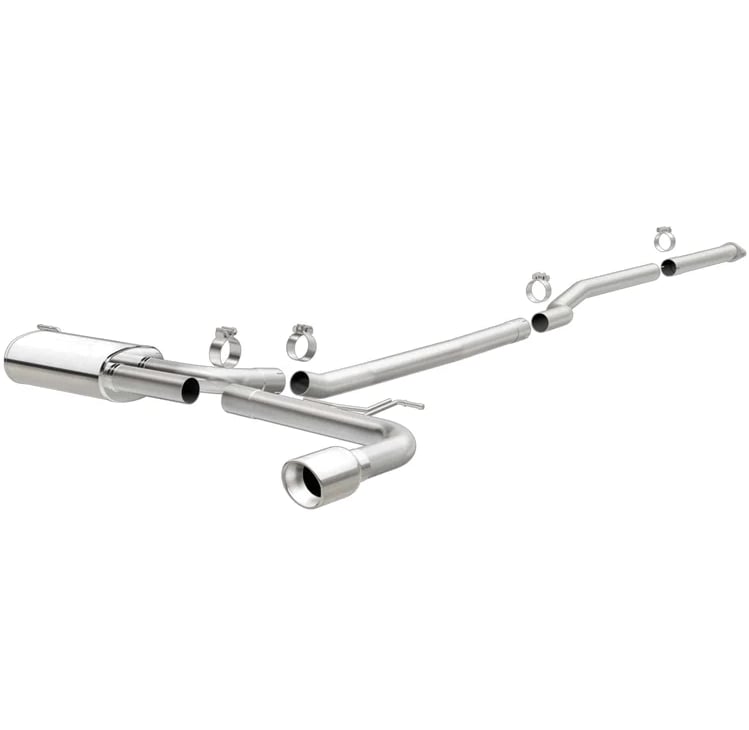magnaflow cat back, ss, 2.5in, street, single straight pass. polished 4in tip, 15-18 ford fusion 2.5l 19096