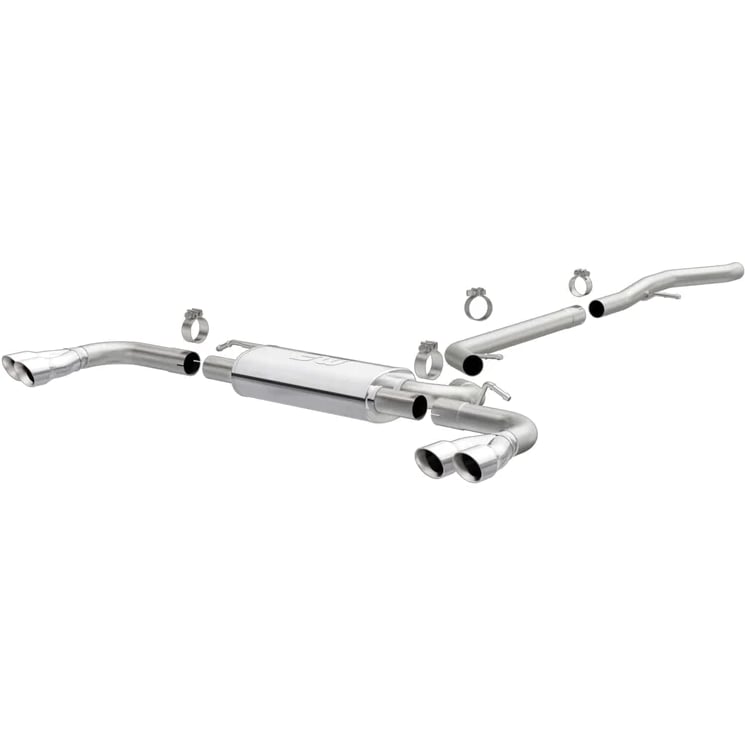 magnaflow 15-17 gmc terrain v6 3.6l 409ss cat-back exhaust quad split rear with 3in polished tips 19114