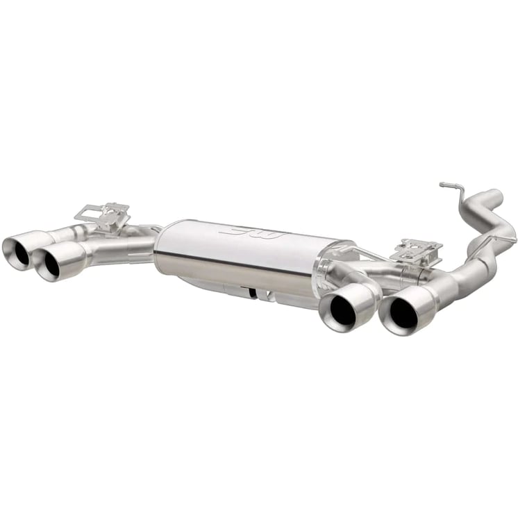 magnaflow sys c/b 15-17 volkswagen golf r 3in polished ss quad tip split rear exit 19165