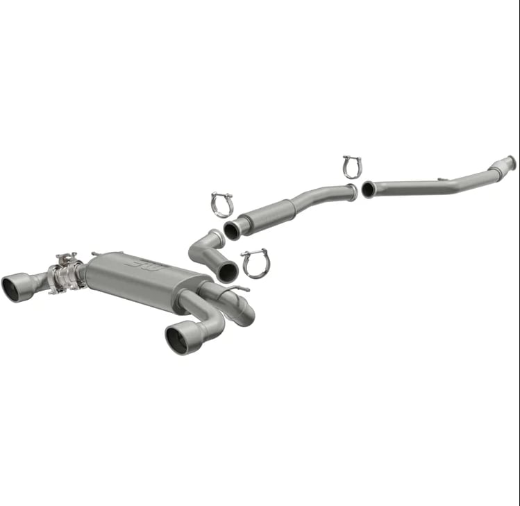 magnaflow 14-15 bmw m235i l6 3.0l ss cb titanium coat perf. sport dual split rear ext exht - 4in tip 19188