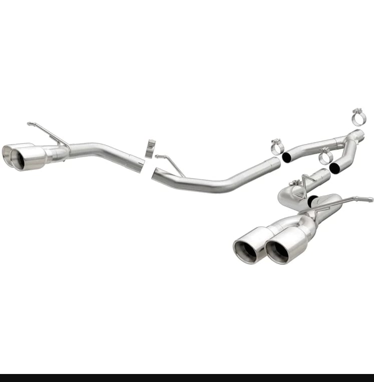 magnaflow cat-back ss 2.5in quad split rear exit 4in tips 14-16 jeep grand cherokee 3.0l diesel 19192