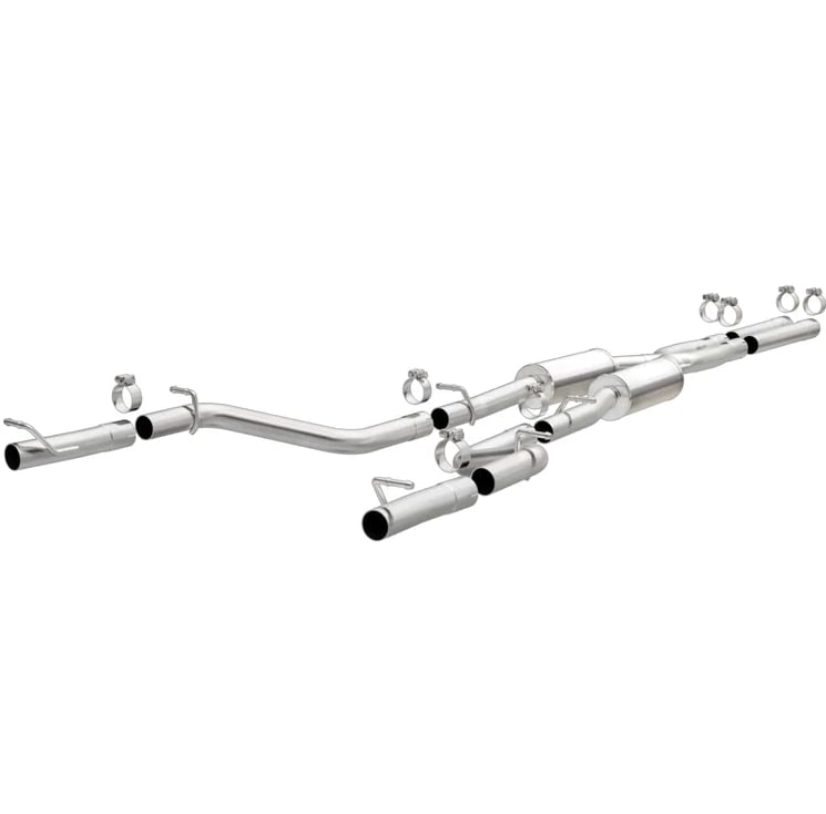 magnaflow cat-back ss 2.5in dual split rear exit 2015 dodge charger r/t hemi v8 5.7l (uses oem tips) 19227