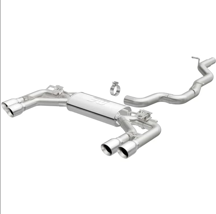 magnaflow cat-back 2015 audi s3 2.0l l4 sport ss 3in quad split rear 4in tips 19233