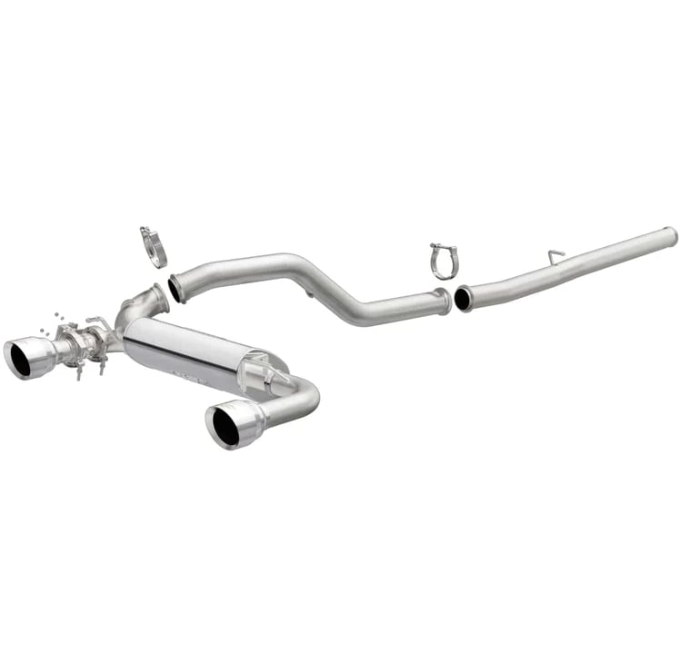 magnaflow cat-back 16-18 ford focus rs 3in ss dual outlet 4.5in polished tips 19281