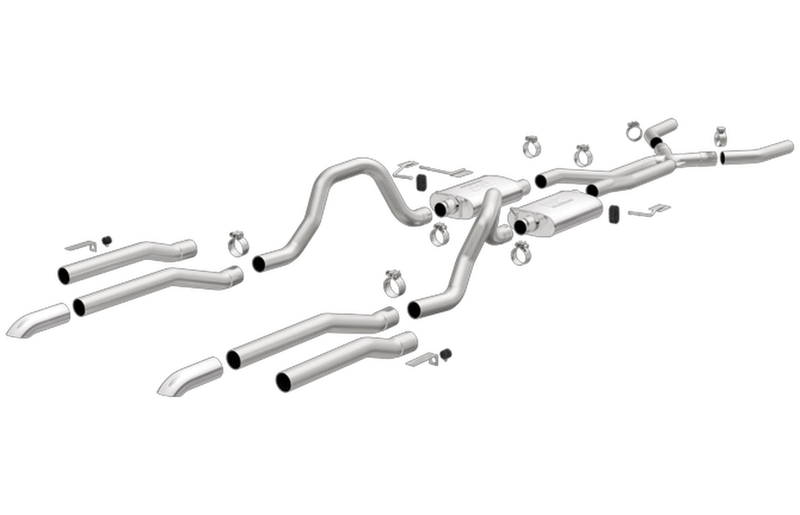 magnaflow 67-74 dodge charger, belvedere, roadrunner, gtx, fury, polara, dart, superbird 2.5" stainless performance exhaust system 19303