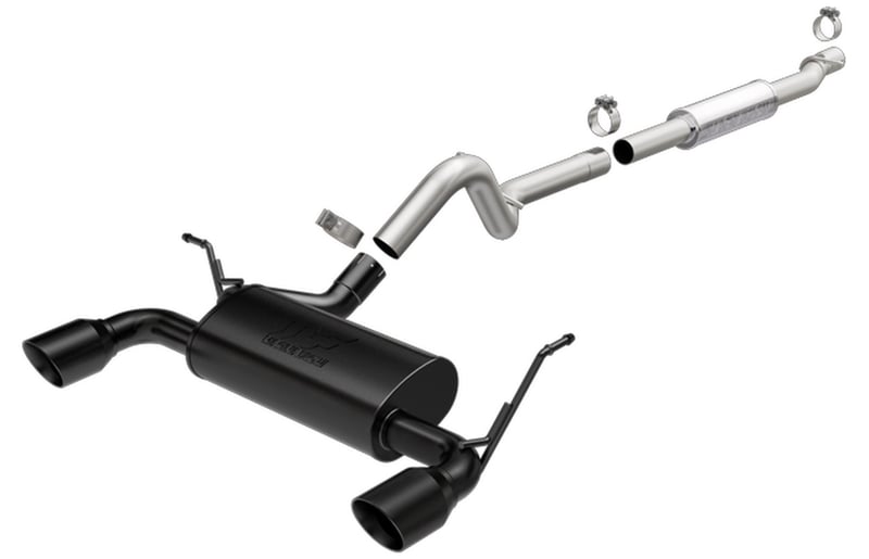 magnaflow cat-back 2012-2016 jeep wrangler gt 3.6l v6 black tips 19327
