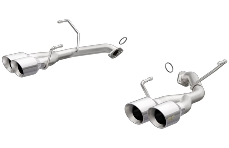 magnaflow 11-14 subaru impreza / 15-19 subaru wrx/sti competition axle back w/ quad polished tips 19362