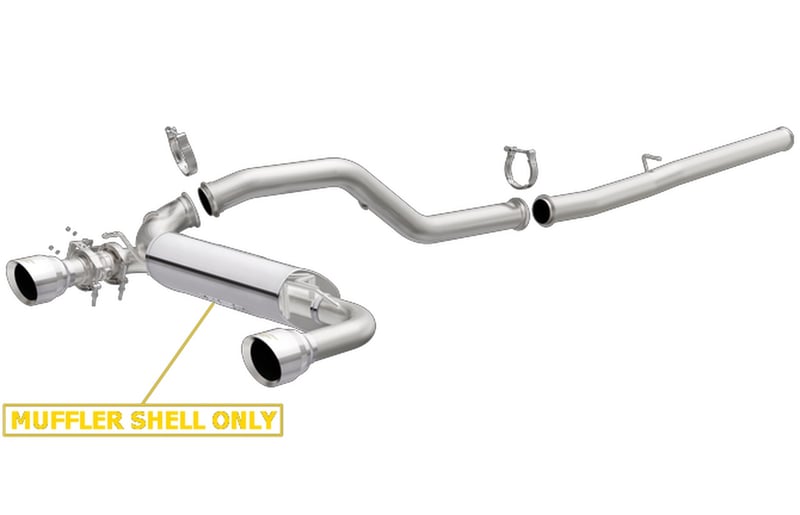 magnaflow 16-18 ford focus rs 2.3l race series catback dual exit polished stainless exhaust 19363
