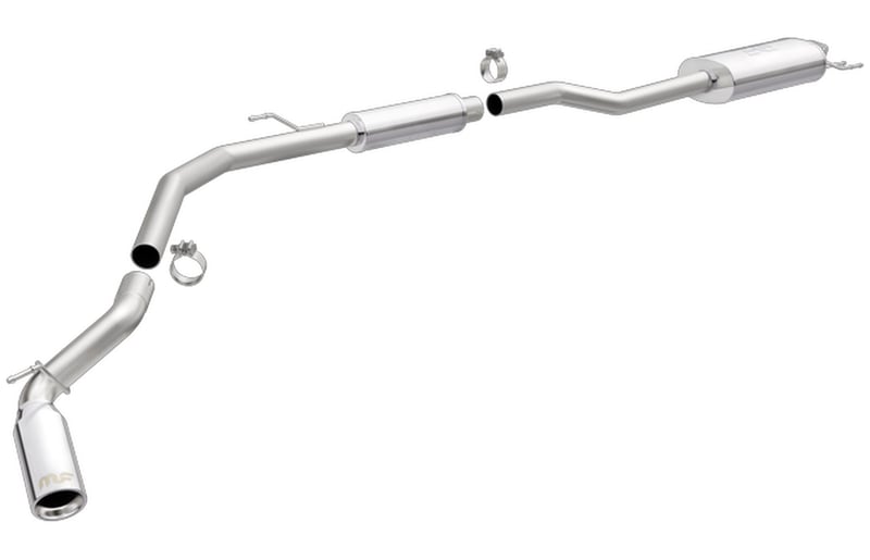 magnaflow 2017-2020 honda ridgeline v6 3.5l 409 ss polished 2.5in. mf series cat-back exhaust 19364