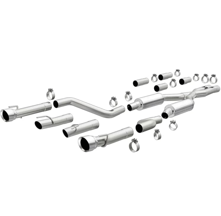 magnaflow 2017+ dodge charger 409 ss polished 3in quad tips cat-back exhaust 19371
