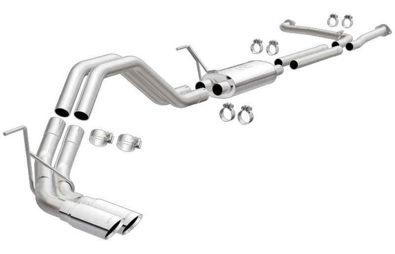 magnaflow 16-20 titan xd v8-5.6l 409 ss polished 2.5in. mf series cat-back dual exhaust 19372