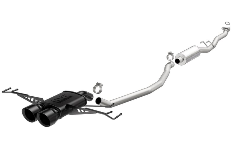 magnaflow 2017-2019 honda civic l4 1.5l street series cat-back exhaust w/ black tips 19373