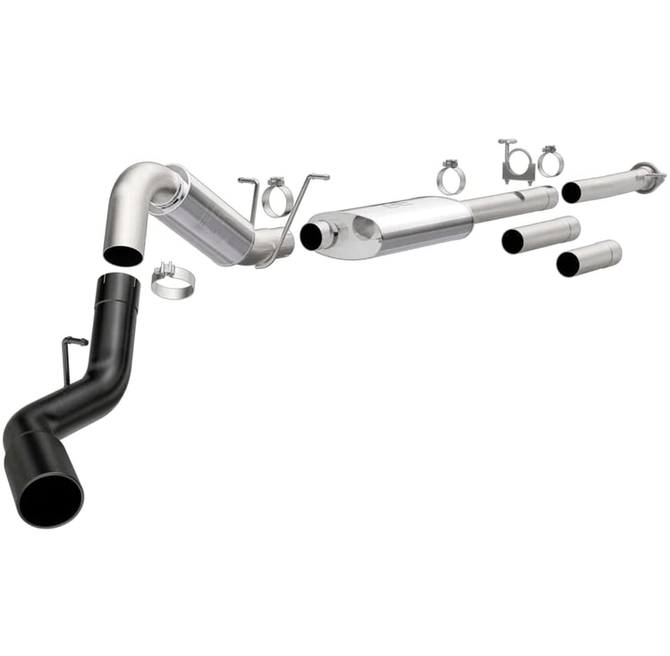 magnaflow 11-19 gm 2500/3500 6.0l 4in single passenger side rear exit cat-back exhaust w/black tips 19376