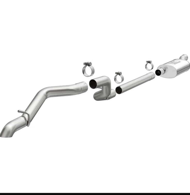 magnaflow 2018+ jeep wrangler 3.6l ss driver side rear exit w/o tip cat-back exhaust 19386