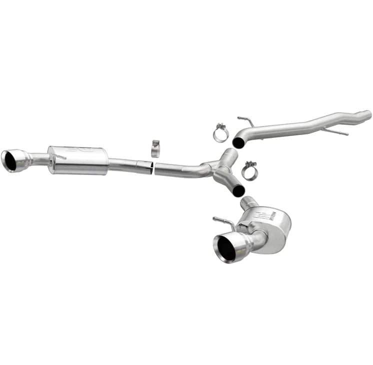 magnaflow catback 18-19 audi a5 dual exit polished stainless exhaust - 3in main piping diameter 19390