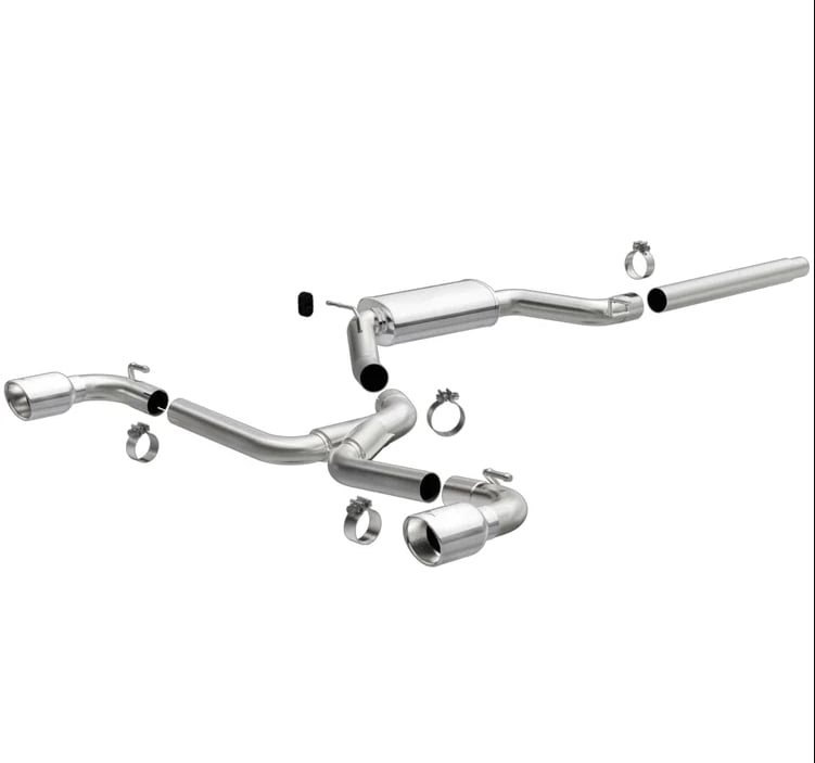 magnaflow 18-19 vw gti 2.0l 409 ss polished 3in touring series cat-back exhaust 19435