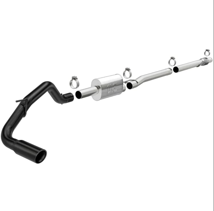 magnaflow 2019 ford ranger 2.3l black coated stainless steel cat-back exhaust 19452