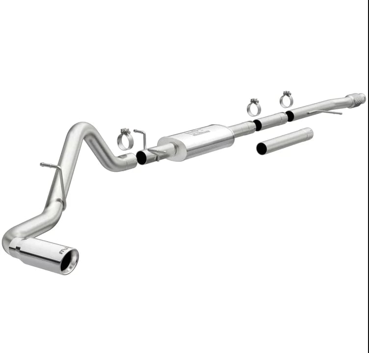 magnaflow 2019 chevy silverado 1500 v8 5.3l / v6 4.3l street series cat-back exhaust w/ polished tip 19469