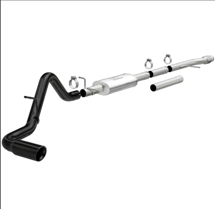 magnaflow 2019 chevy silverado 1500 v8 5.3l / v6 4.3l street series cat-back exhaust w/ black tip 19470